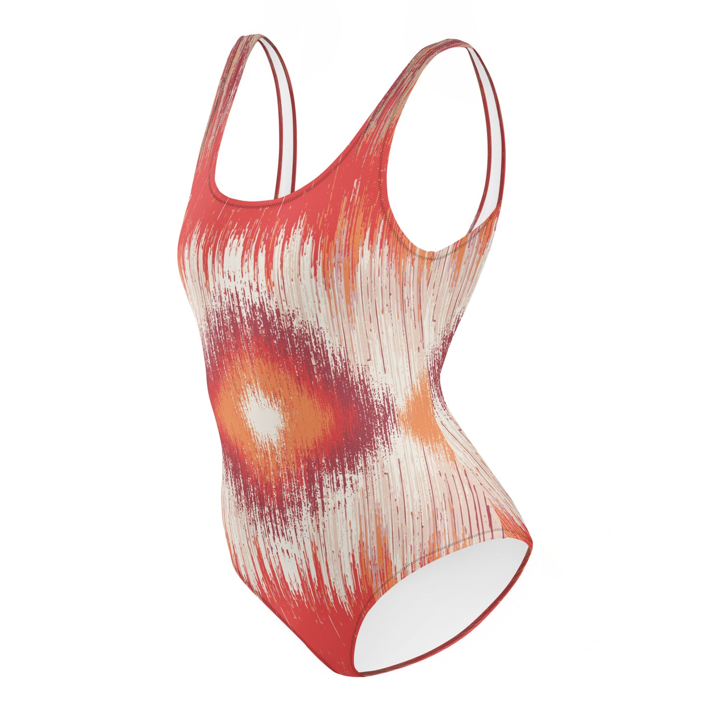 Orange Pattern One-Piece Swimsuit