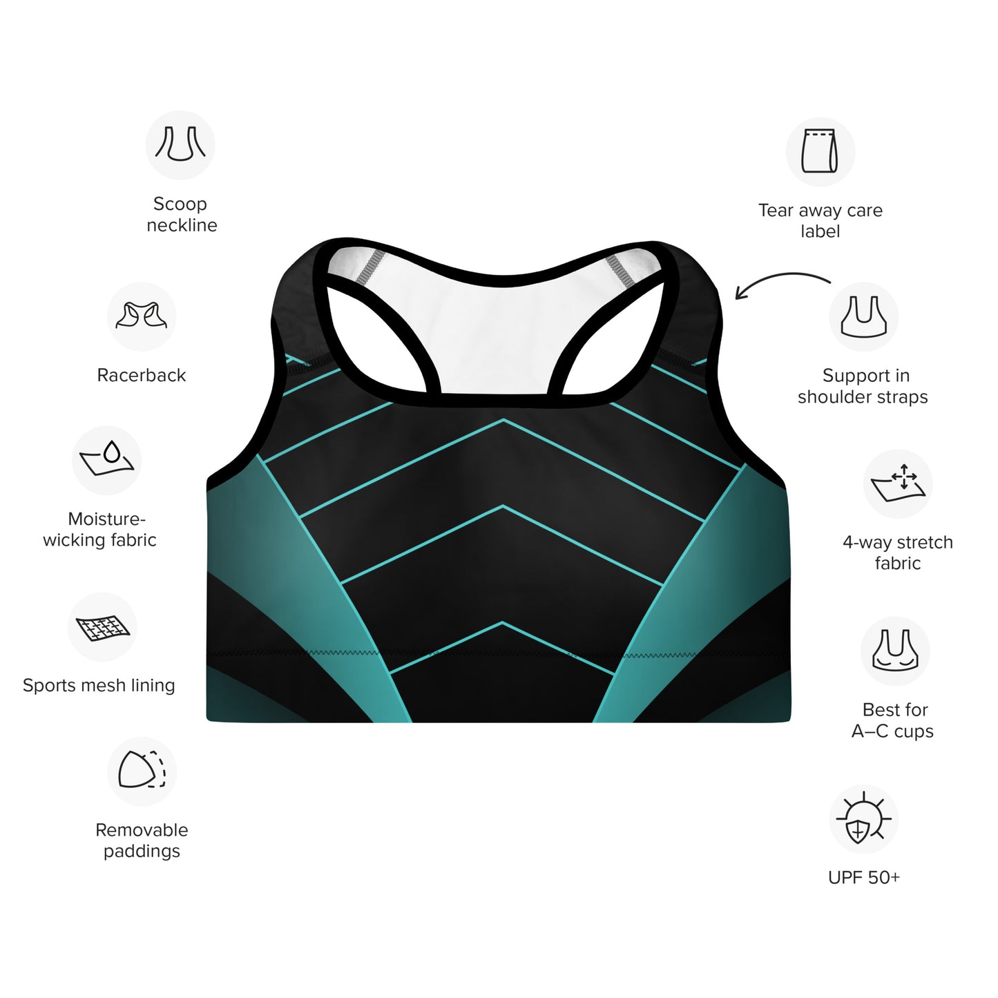 Women's Padded Sports Bra Kelsey's Korner Designed