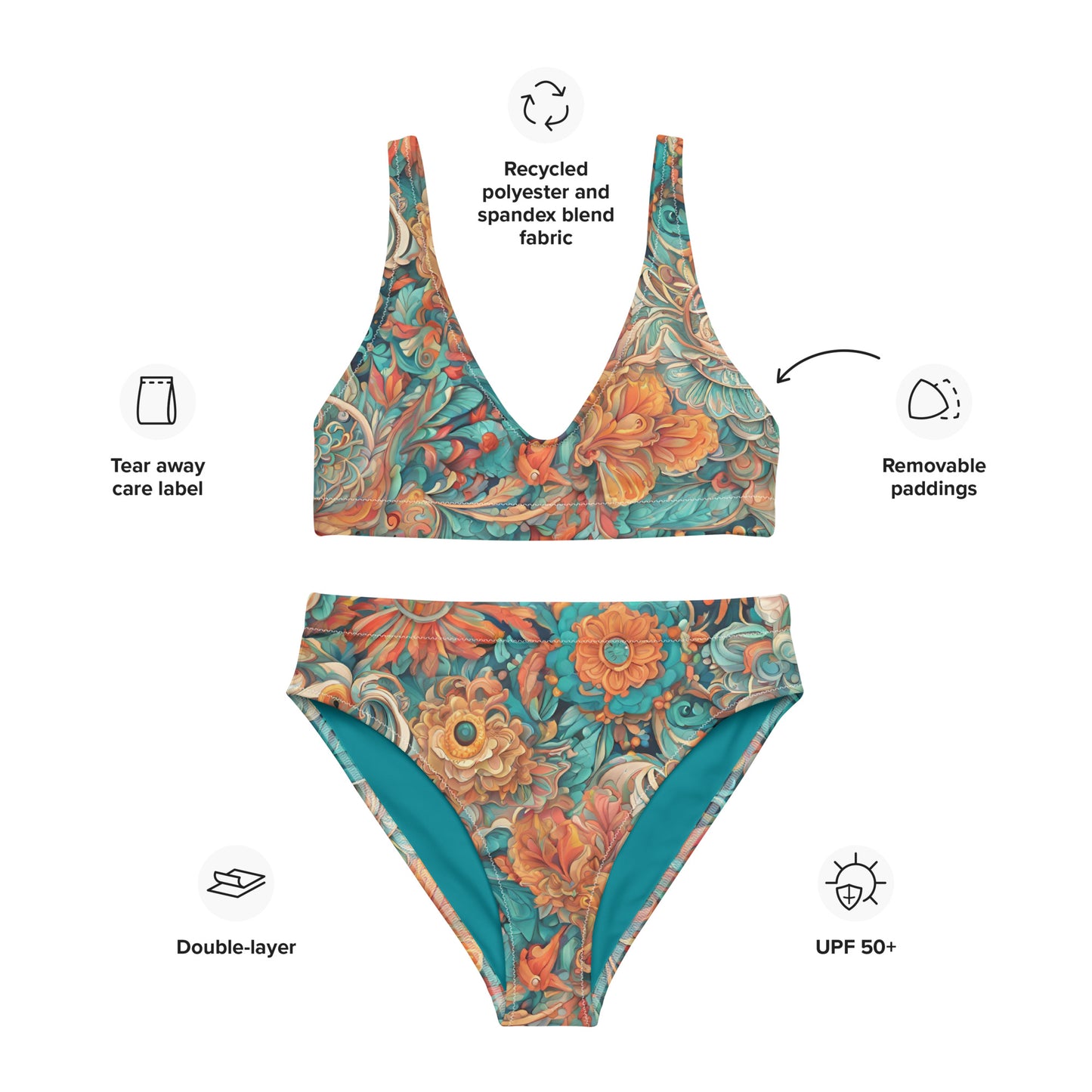 Recycled High-waisted Bikini Spring Scene