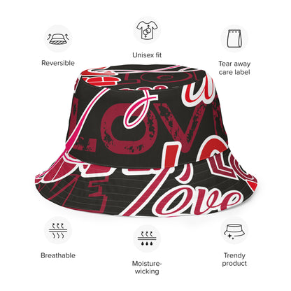 Valentine's Design Reversible bucket hat