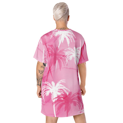 Pink Palm T-shirt dress