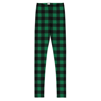 Green Plaid Youth Leggings