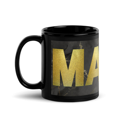 Black Glossy Mug Marble Mama