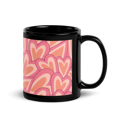 Valentine's Day Heart Black Glossy Mug