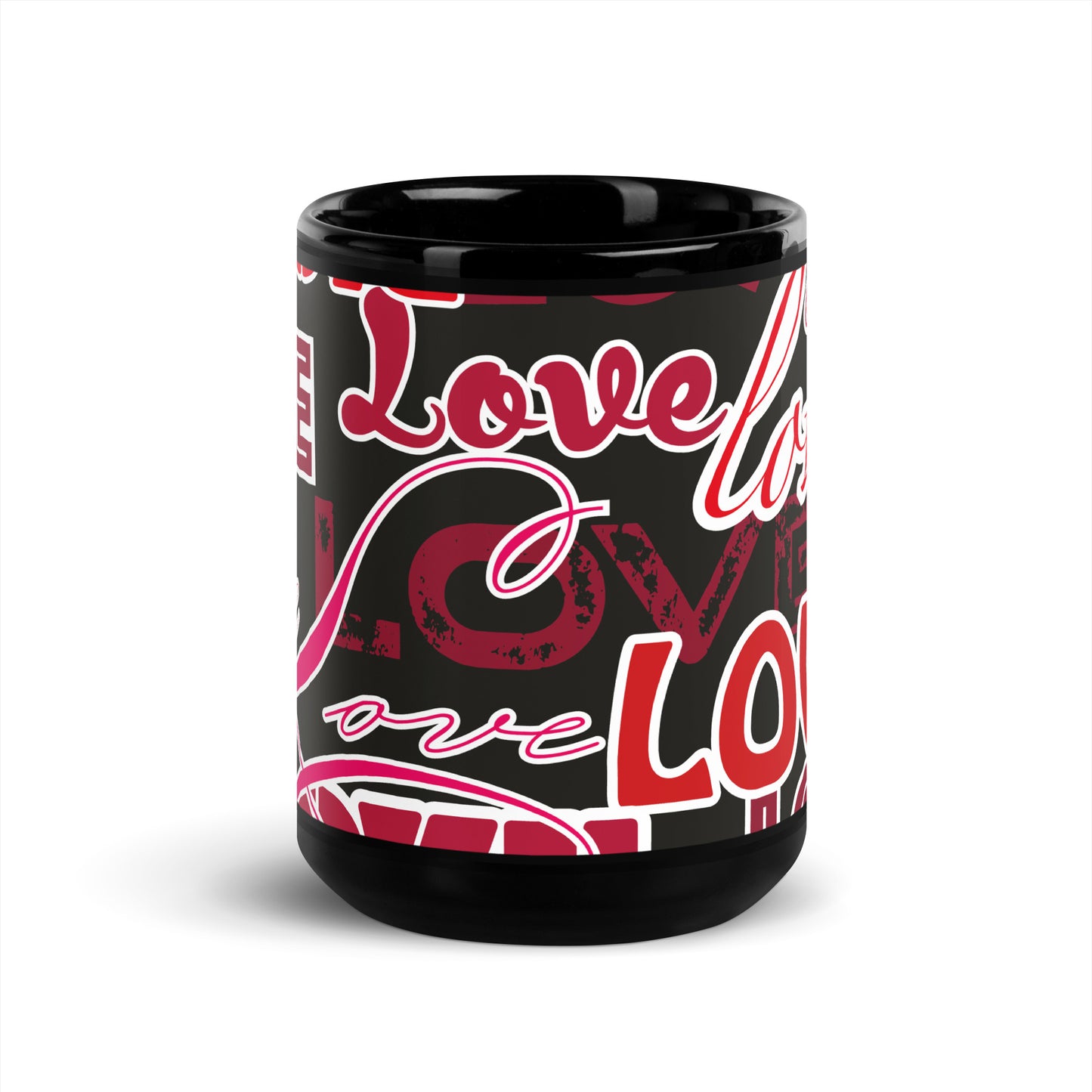 Valentine's Love Black Glossy Mug