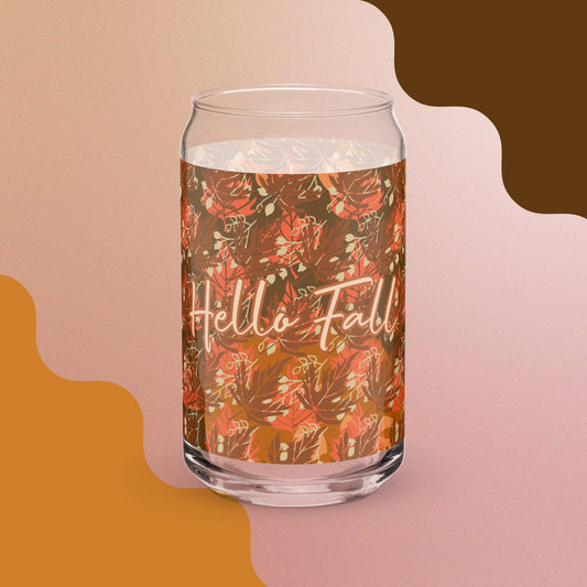 Can-shaped "Hello Fall" Glass