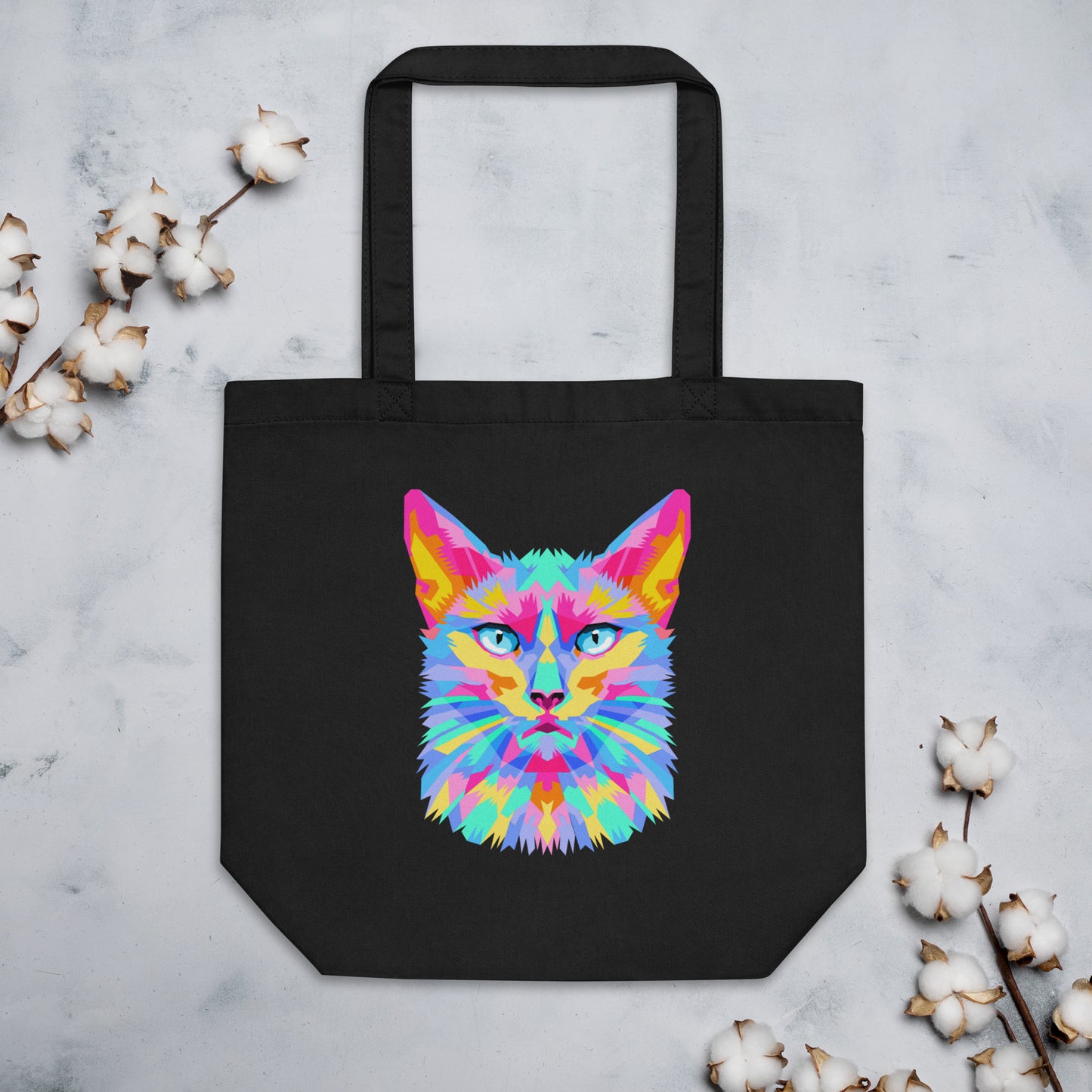 Colorful Space Cat Eco Tote Bag Kelsey's Korner Designed