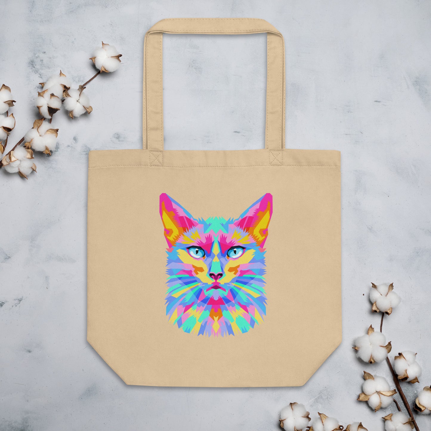 Colorful Space Cat Eco Tote Bag Kelsey's Korner Designed