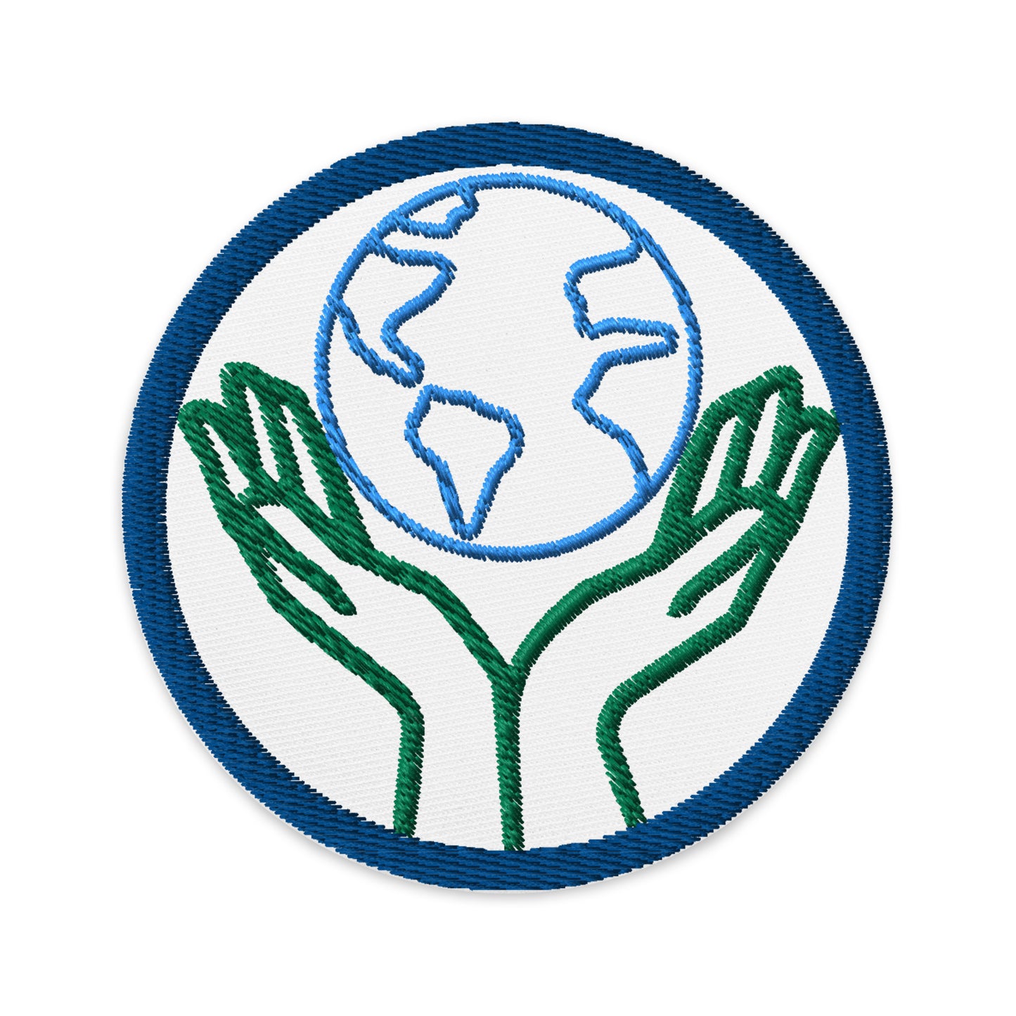 Hand Holding Globe Embroidered Patches