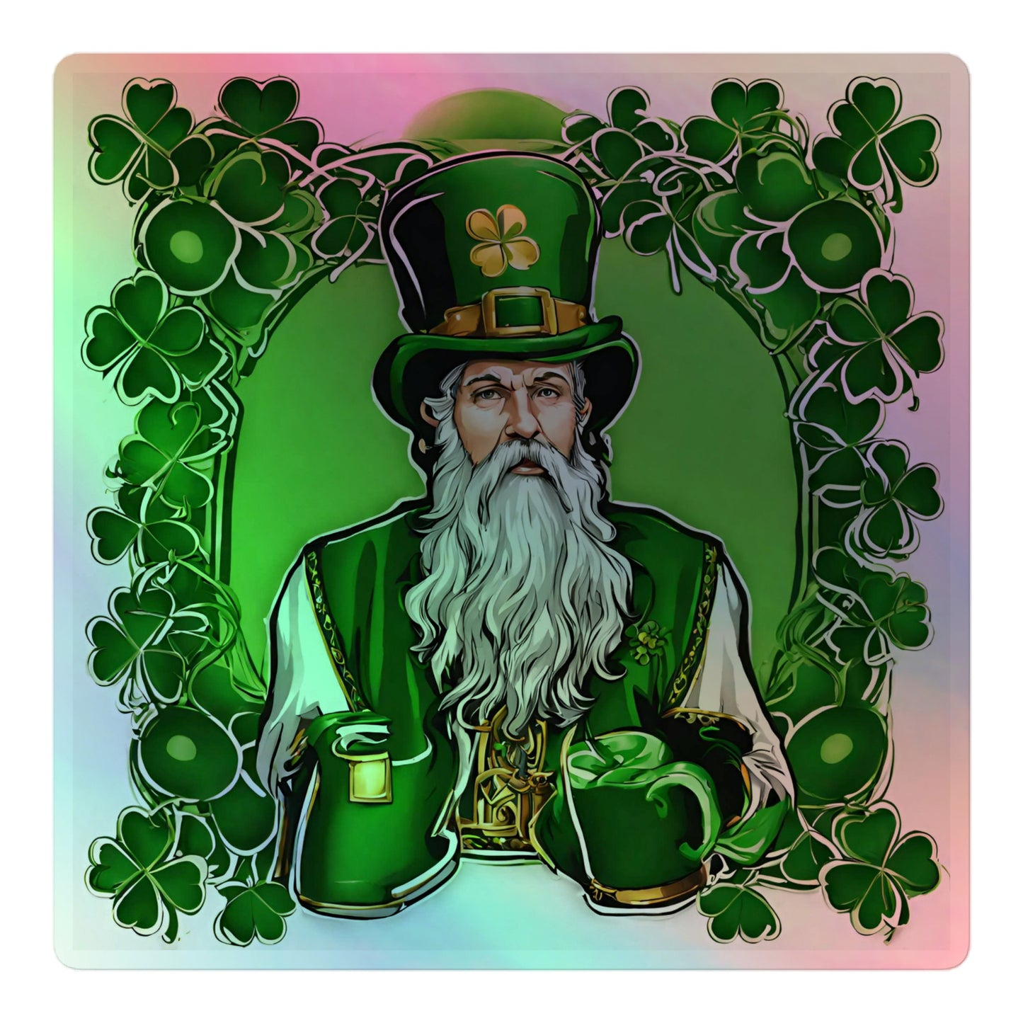 St. Patrick's Day Holographic stickers