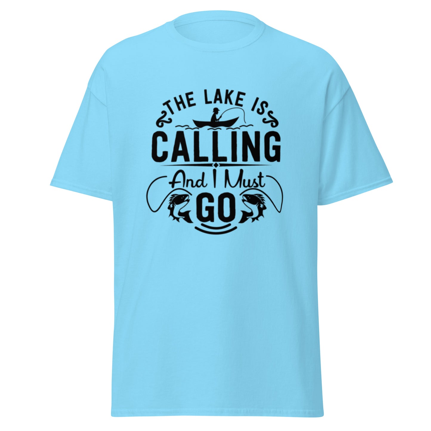 Men's Classic tee The Lake is Calling Graphic Tee Shirt