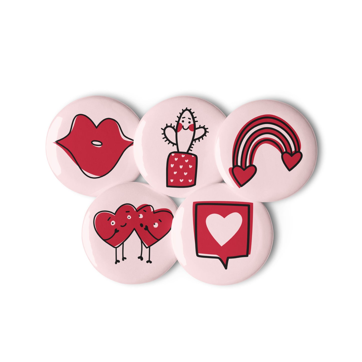 Valentine's Day Set of pin buttons