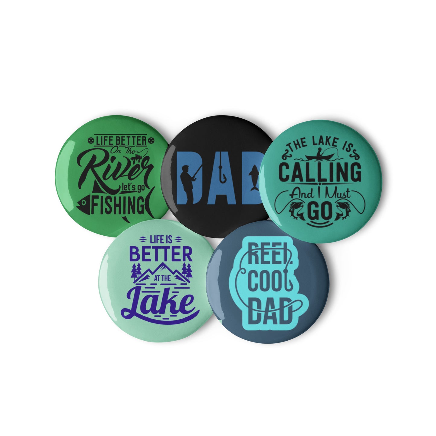 Fisherman Dad Set of pin buttons