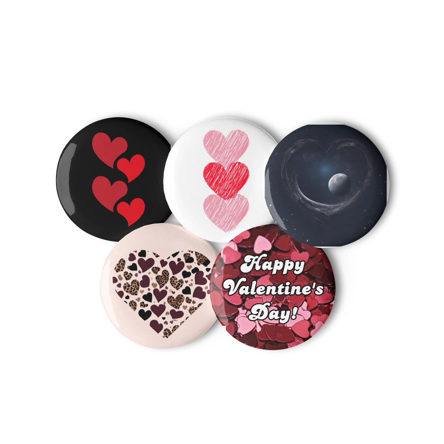 Valentines Day Set of pin buttons