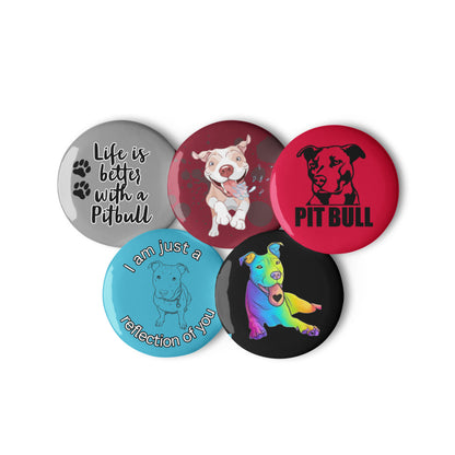 American Pitbull Set of pin buttons