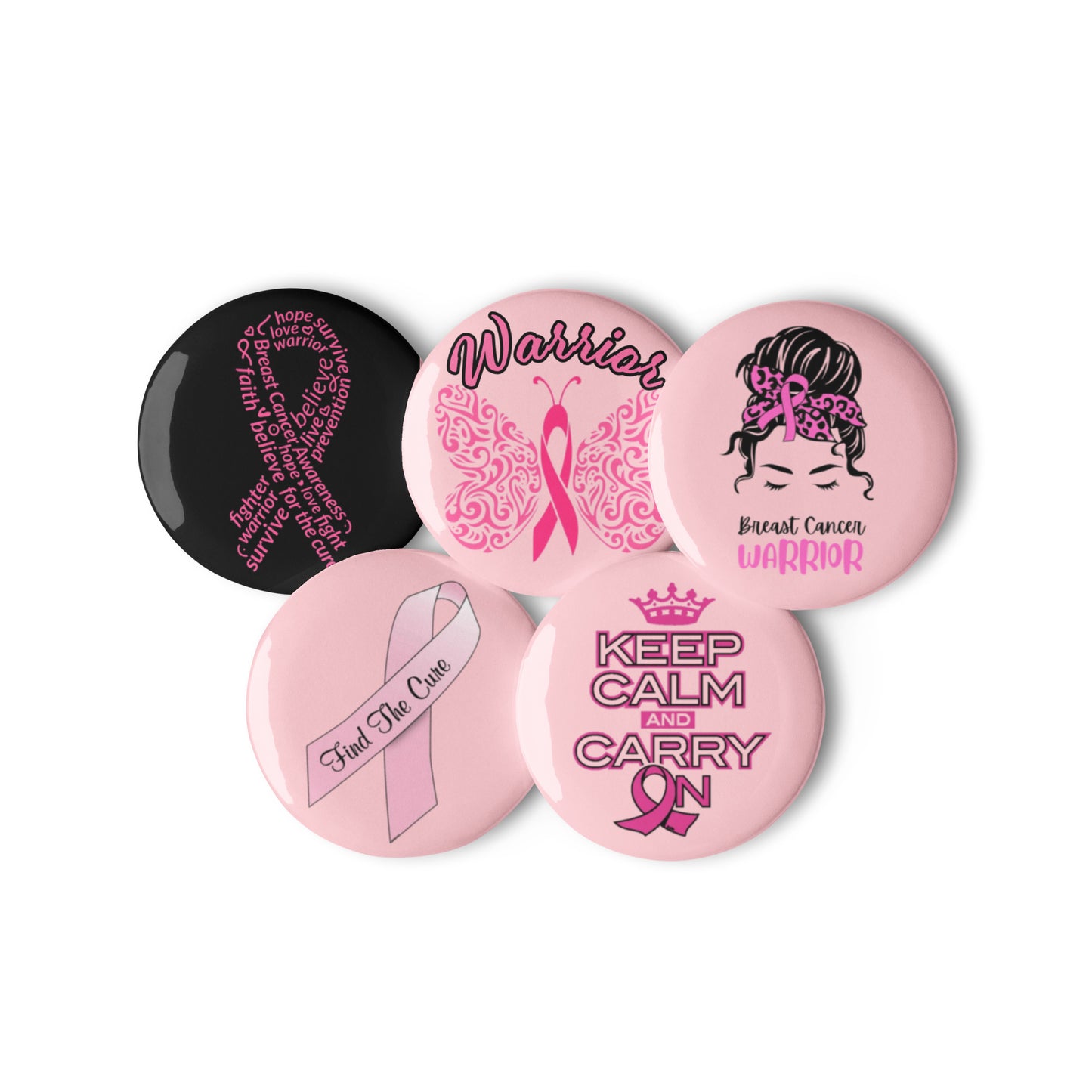 Breast Cancer Awareness Set of Pin Buttons