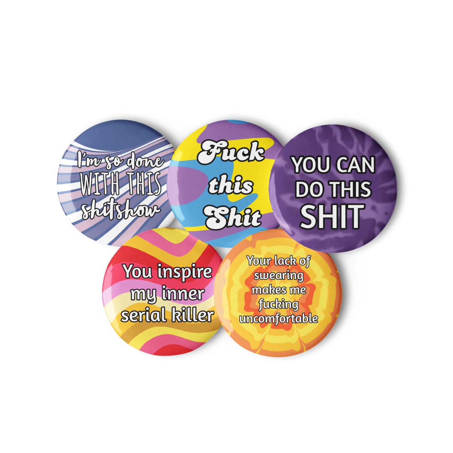 Funny Swearing Set of Pin Buttons