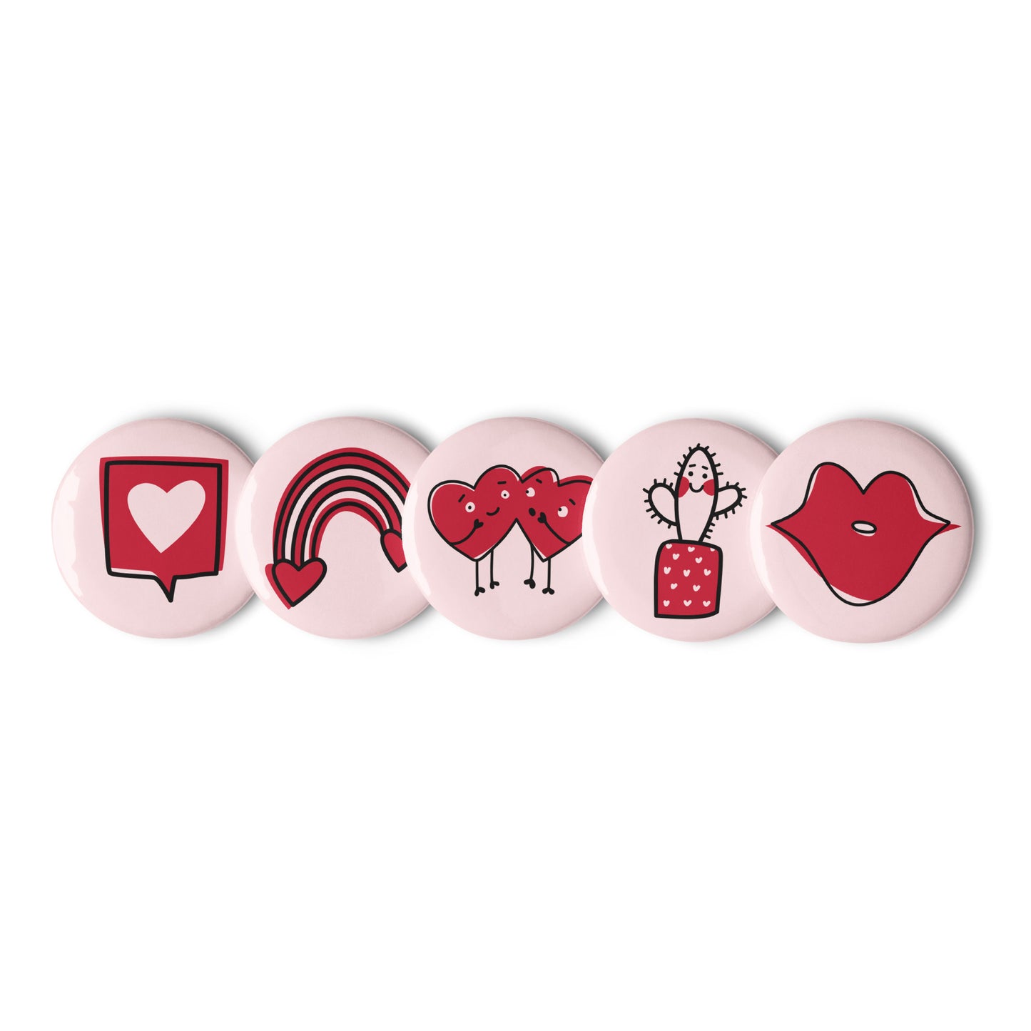 Valentine's Day Set of pin buttons