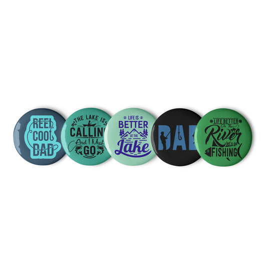 Fisherman Dad Set of pin buttons