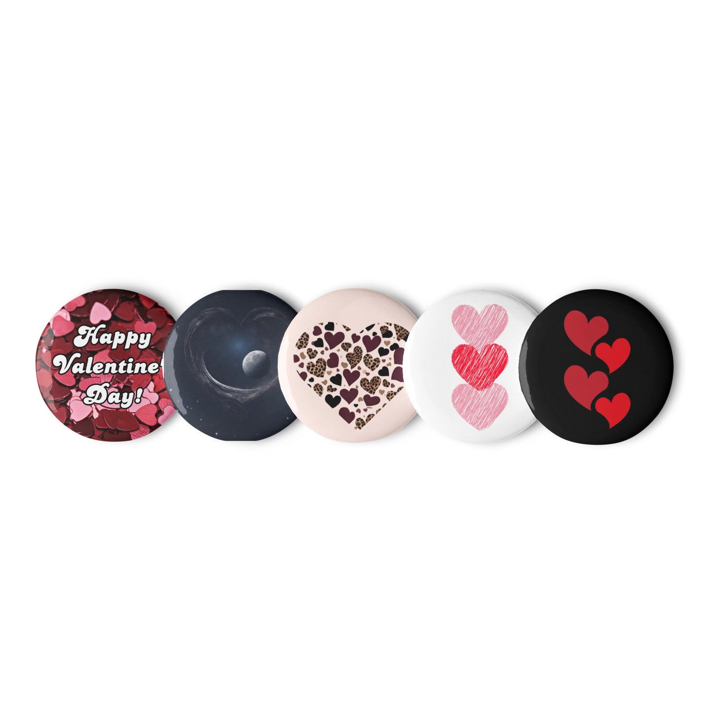 Valentines Day Set of pin buttons