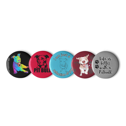 American Pitbull Set of pin buttons