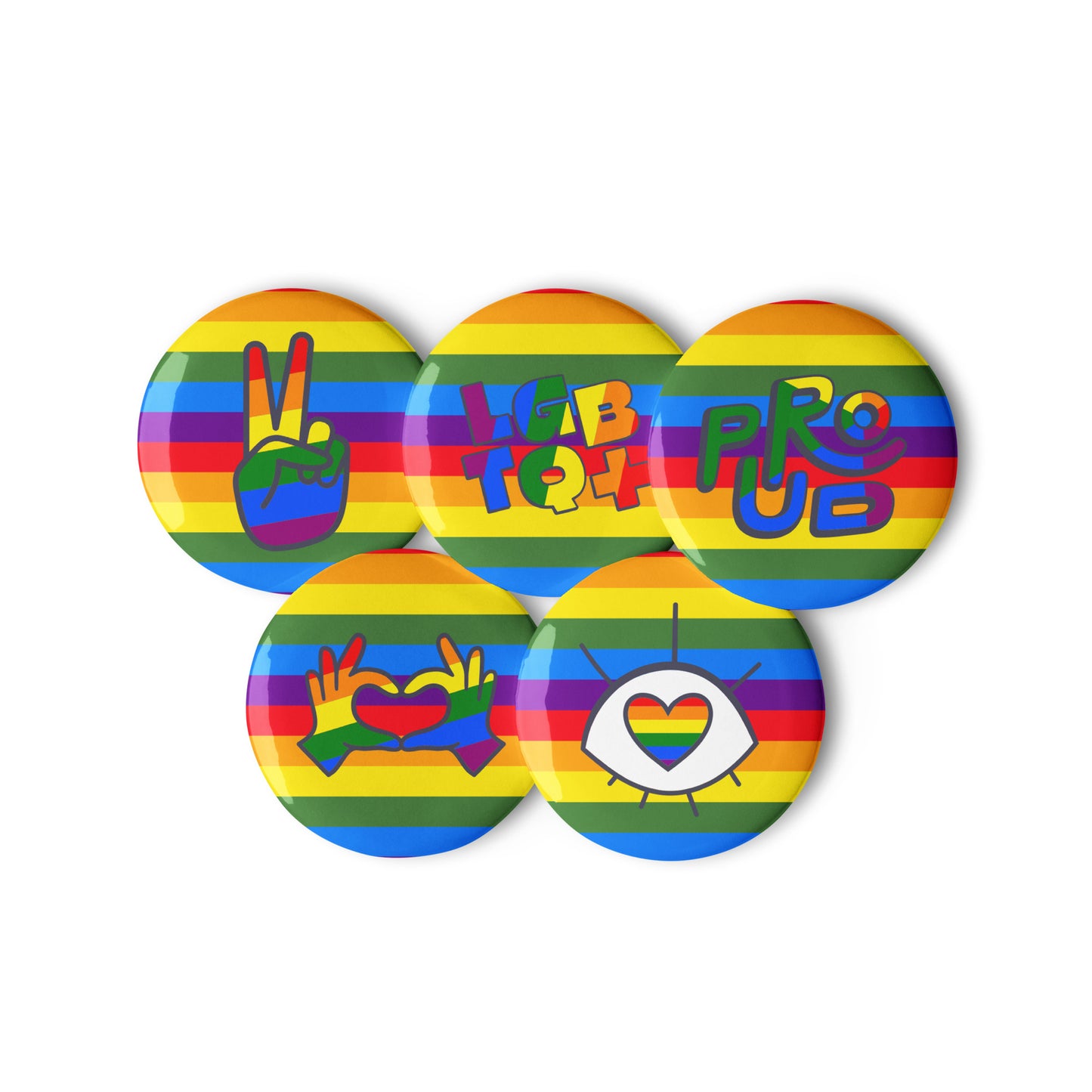 LGBTQ+ Pride Set of Pin Buttons