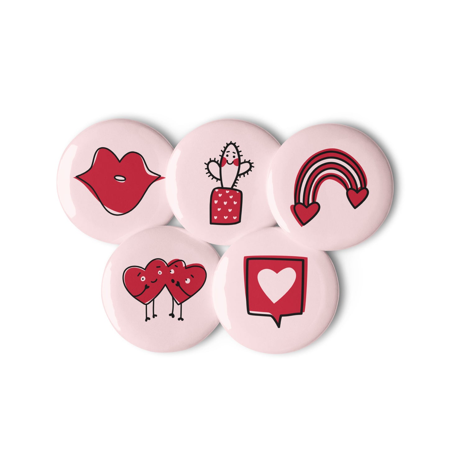 Valentine's Day Set of pin buttons