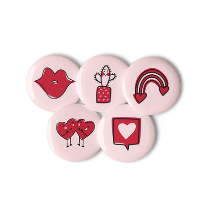 Valentine's Day Set of pin buttons