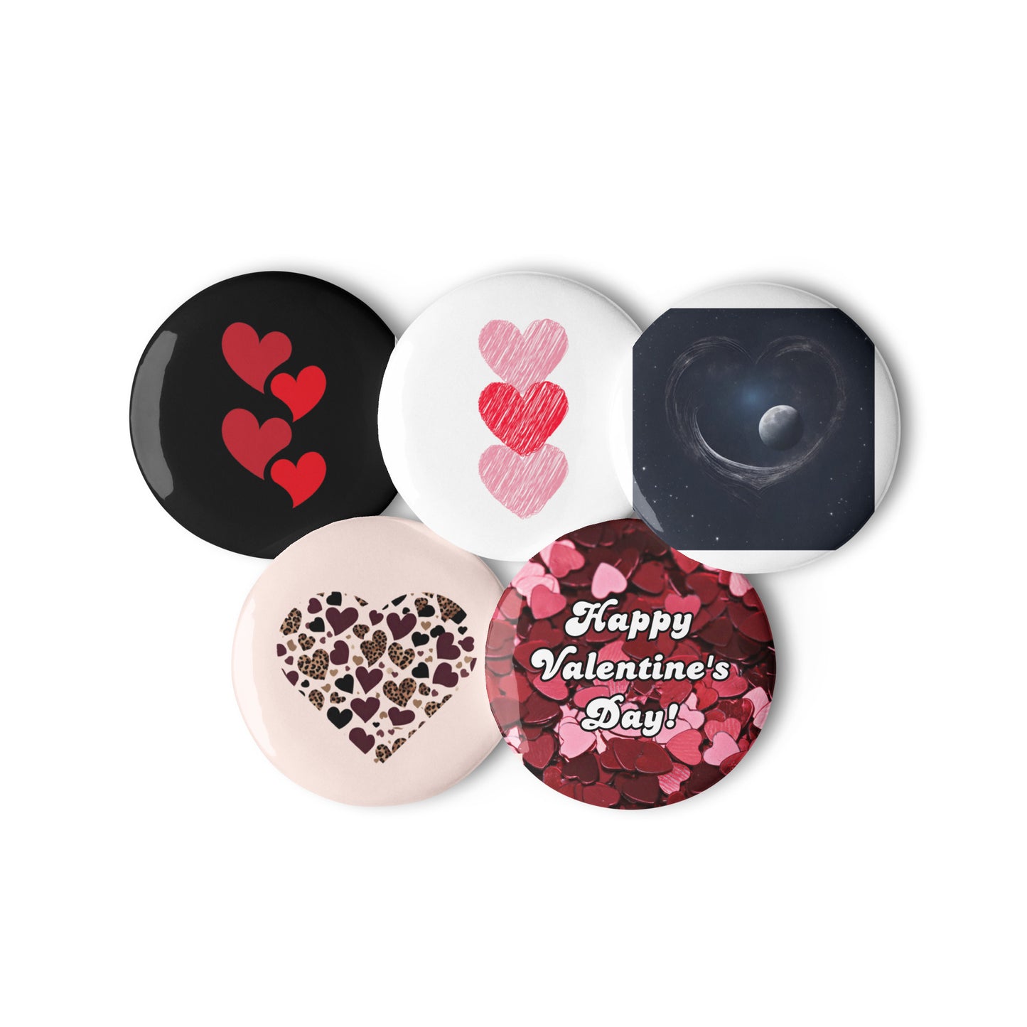 Valentines Day Set of pin buttons