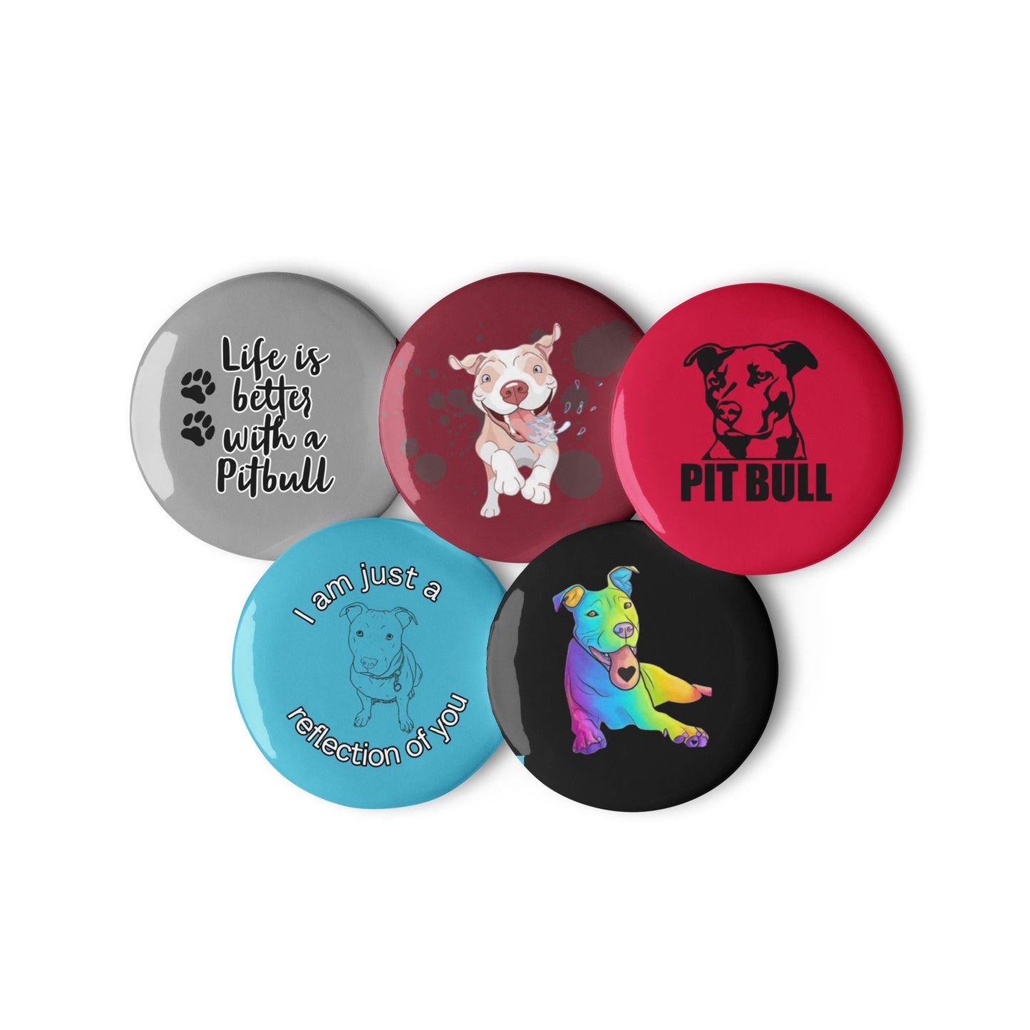 American Pitbull Set of pin buttons