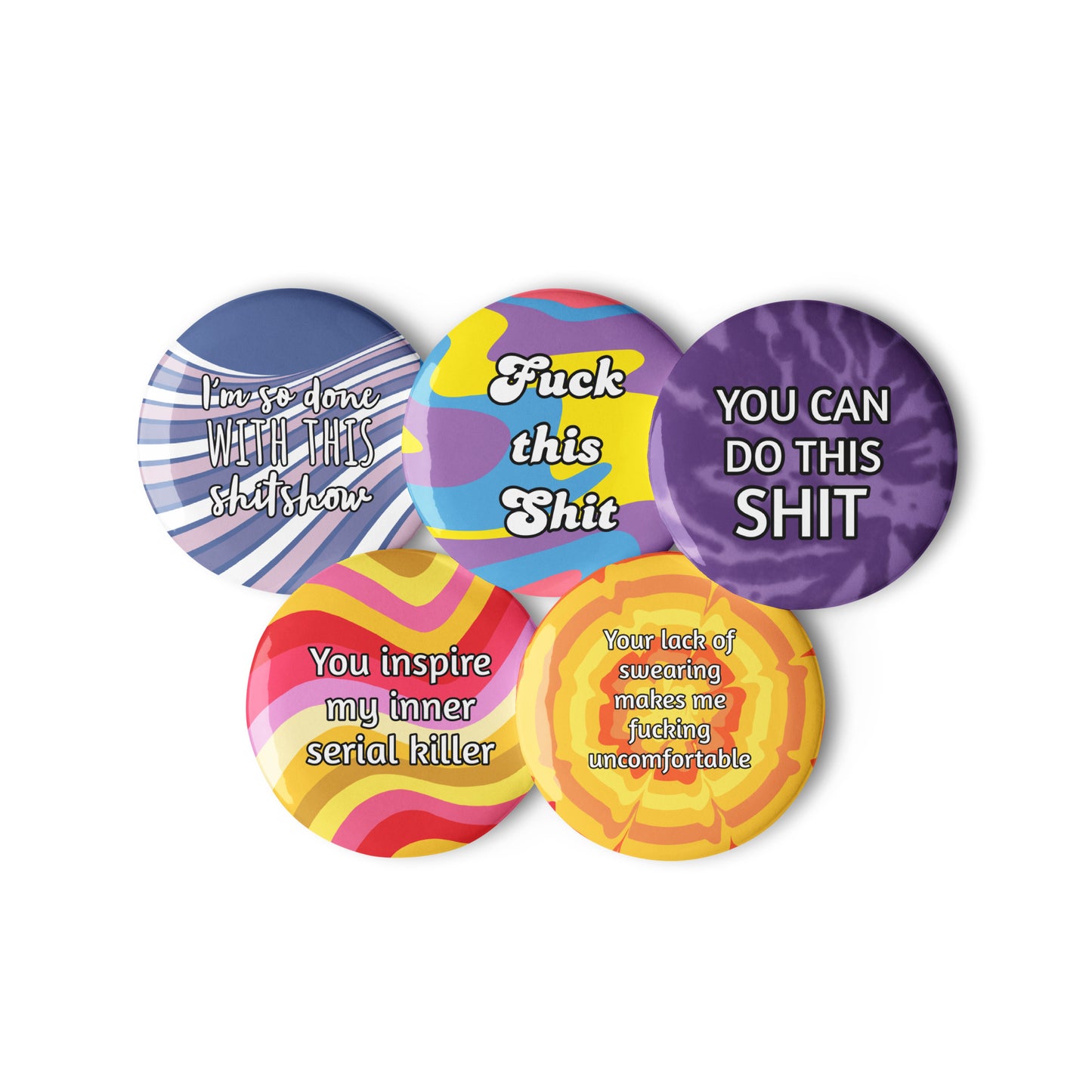 Funny Swearing Set of Pin Buttons