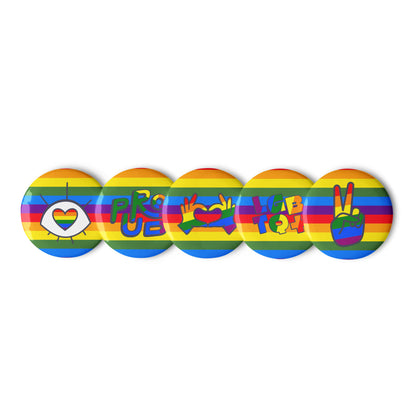 LGBTQ+ Pride Set of Pin Buttons