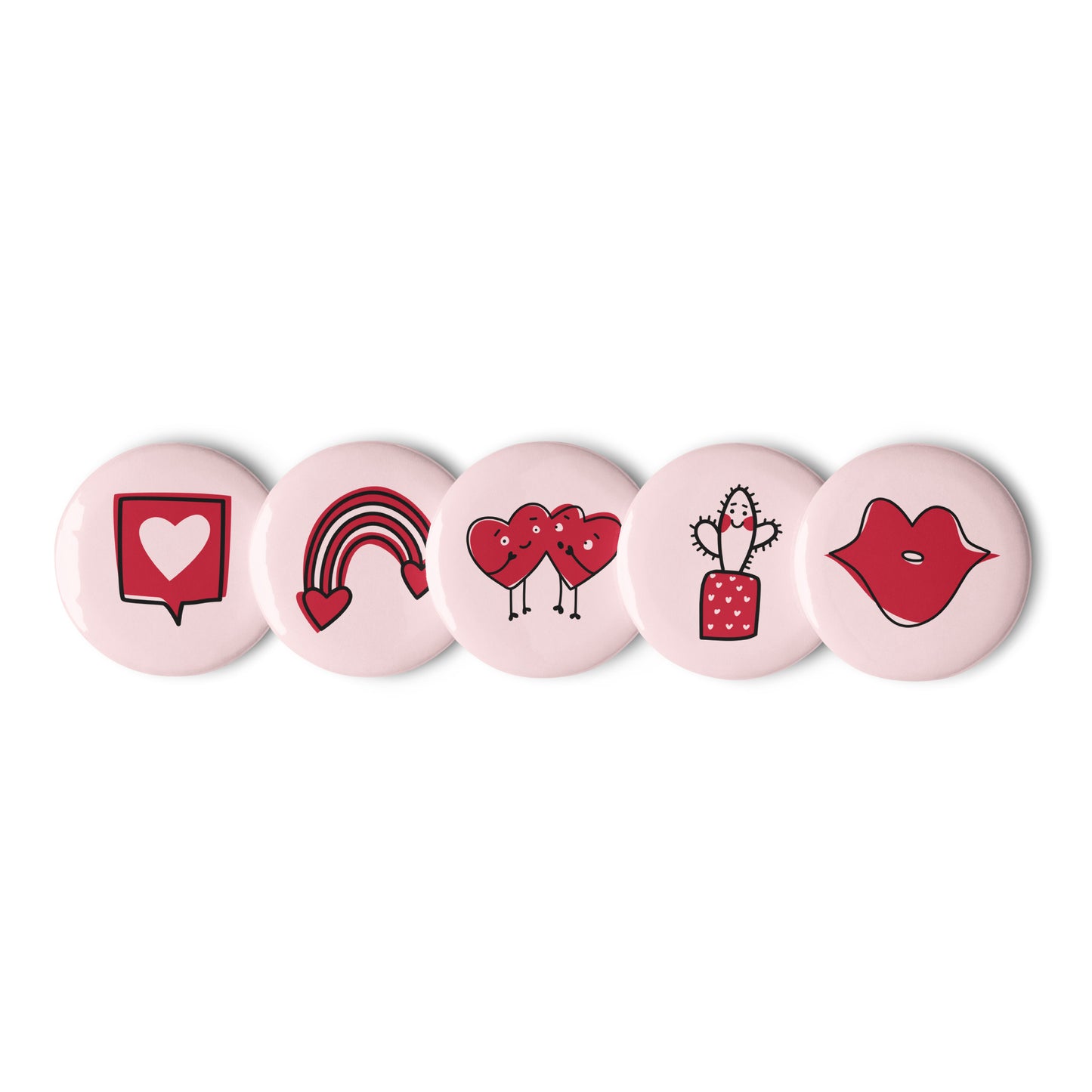 Valentine's Day Set of pin buttons