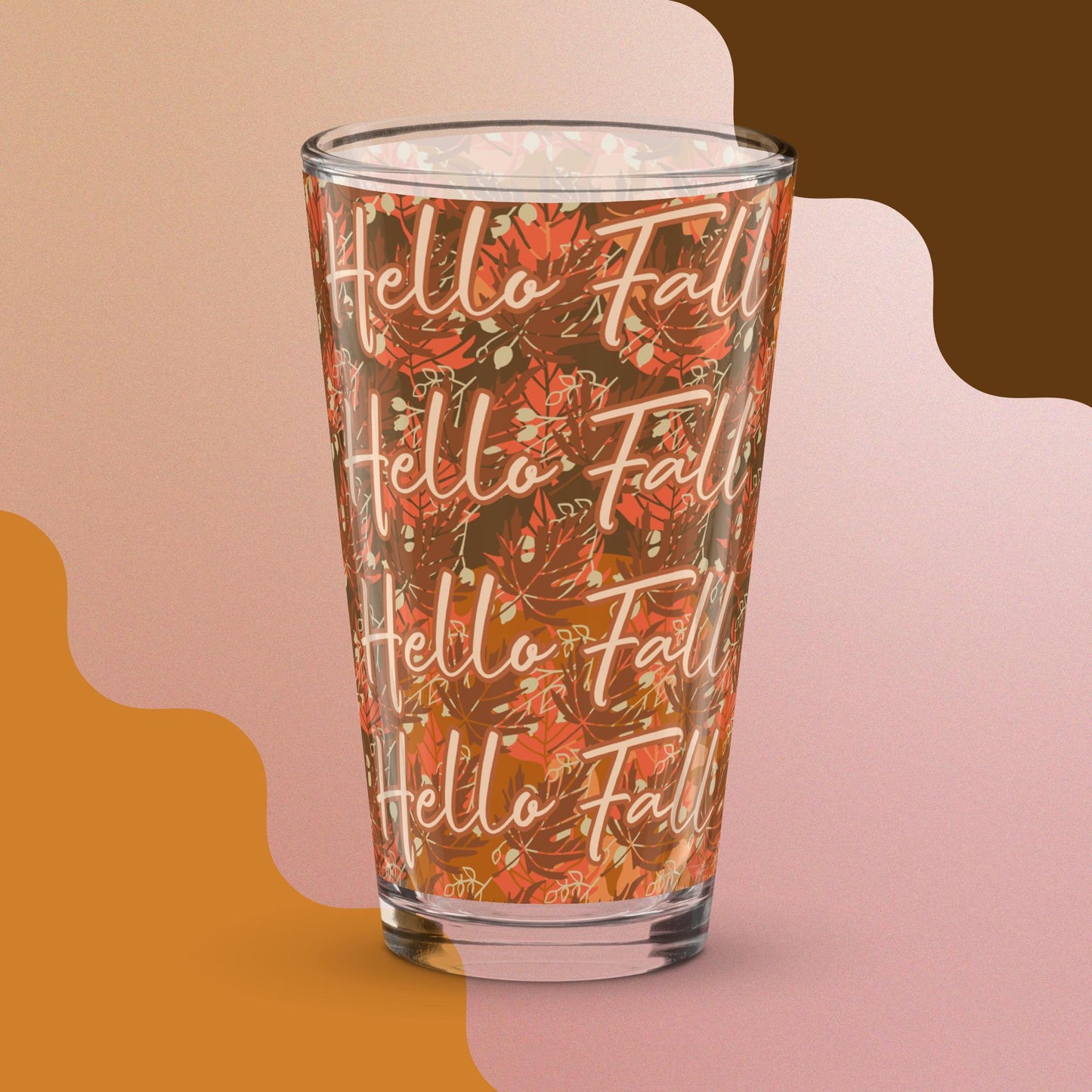 Shaker "Hello Fall" Pint Glass