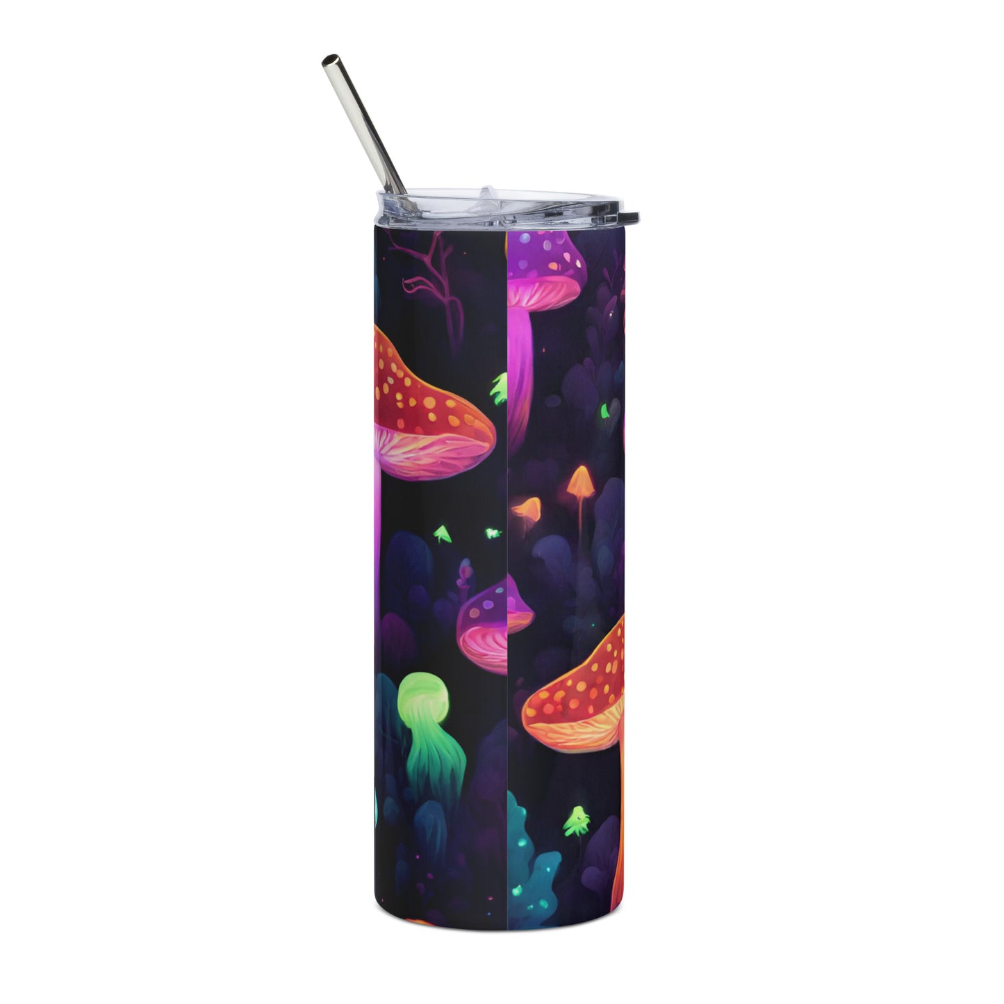 Neon Glow Mushroom Stainless steel tumbler