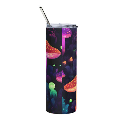 Neon Glow Mushroom Stainless steel tumbler