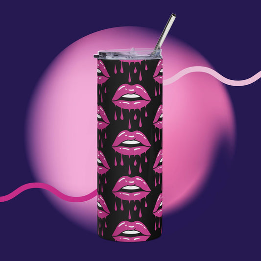 Stainless Steel Tumbler Kelsey's Korner Branded Dripping Lips