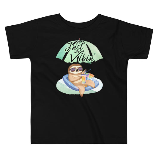 Toddler Unisex Short Sleeve Tee Summer Sloth Just Vibin'