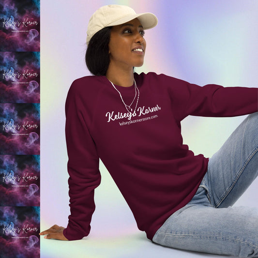 Unisex Organic Raglan Sweatshirt Kelsey's Korner Branded