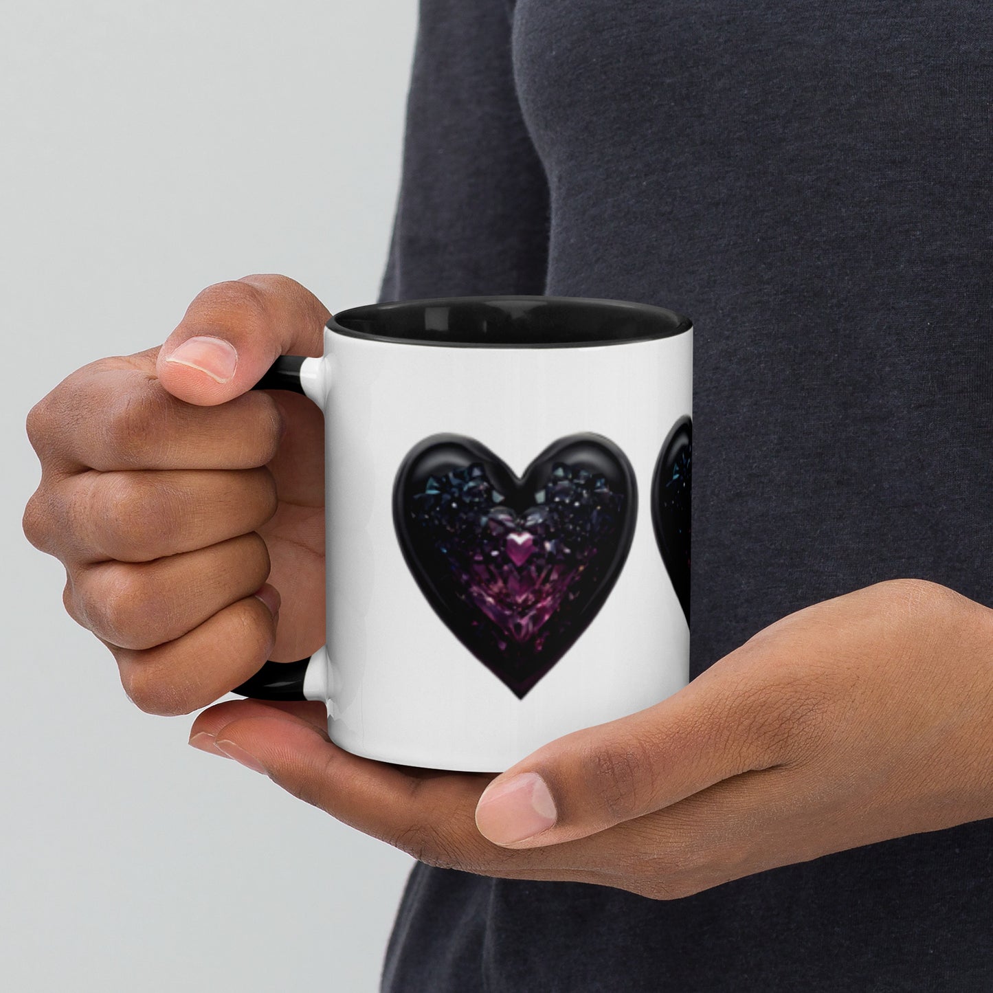 Valentine's Day Diamond Heart Mug with Color Inside