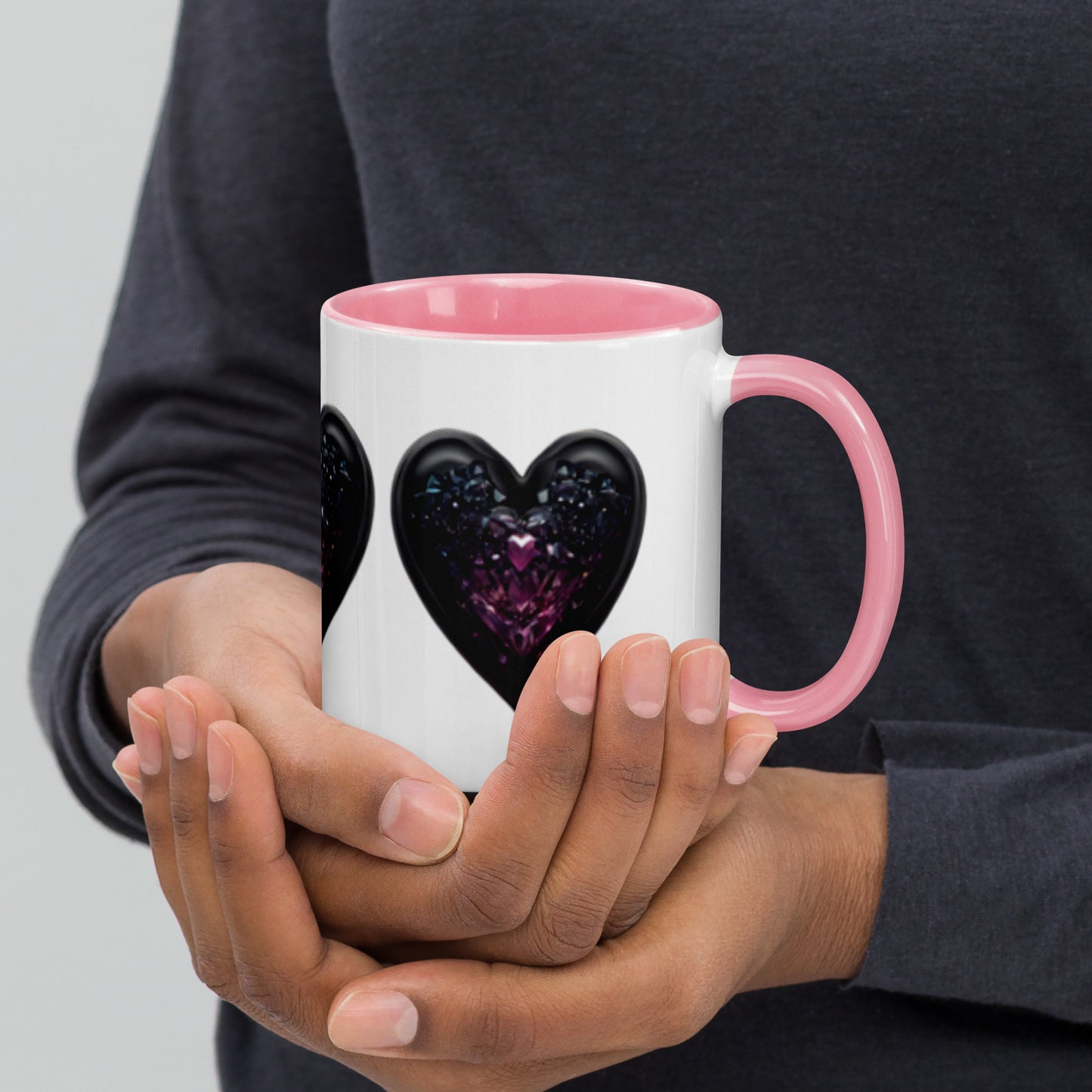 Valentine's Day Diamond Heart Mug with Color Inside