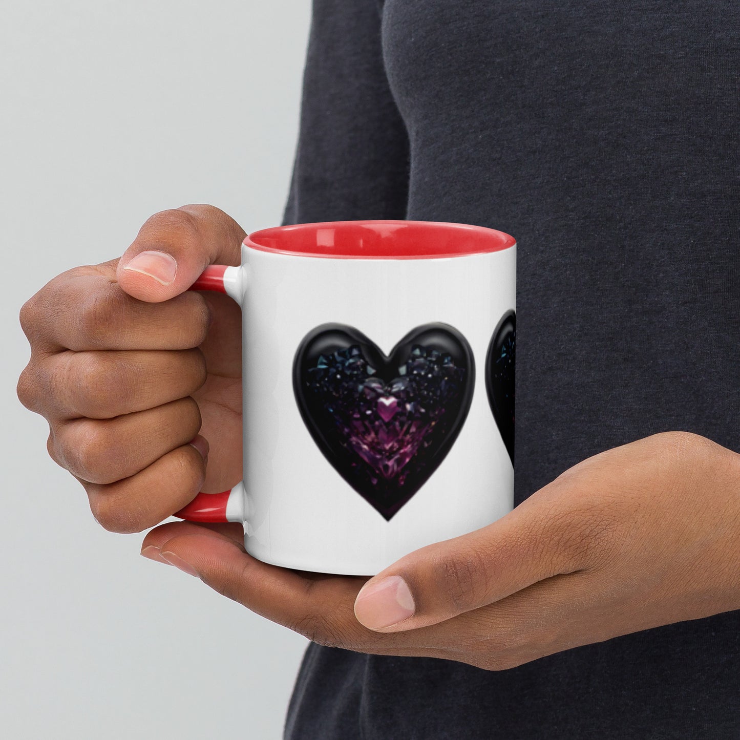 Valentine's Day Diamond Heart Mug with Color Inside