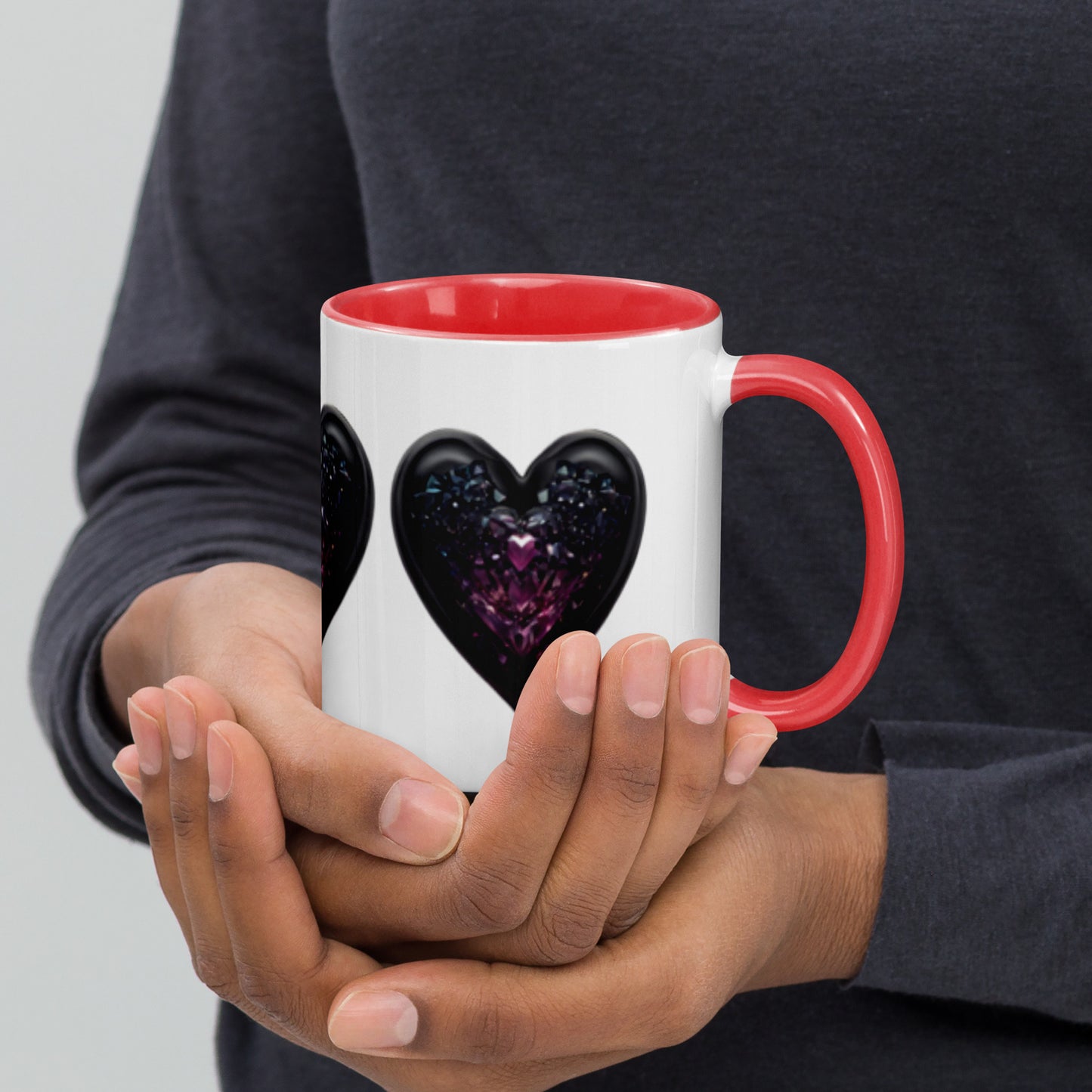 Valentine's Day Diamond Heart Mug with Color Inside