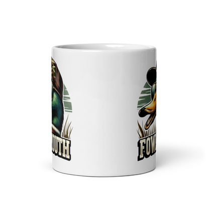 White Glossy Mug Fowl Mouth Duck Design