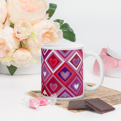 Valentine's Day Design White glossy mug