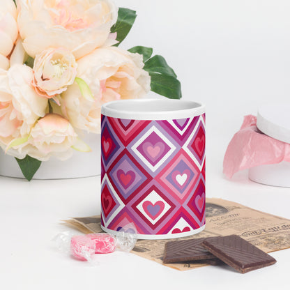 Valentine's Day Design White glossy mug