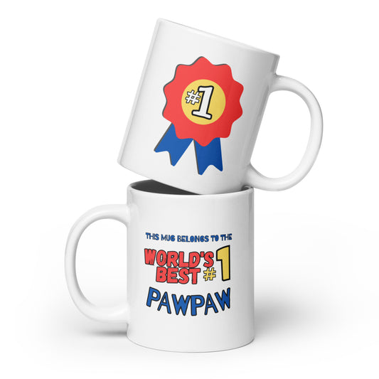 White glossy mug World's Best Pawpaw 11 oz 15 oz 20 oz