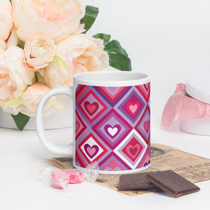 Valentine's Day Design White glossy mug