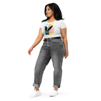 Easter Bunny Paint Splash Women’s Crop Tee