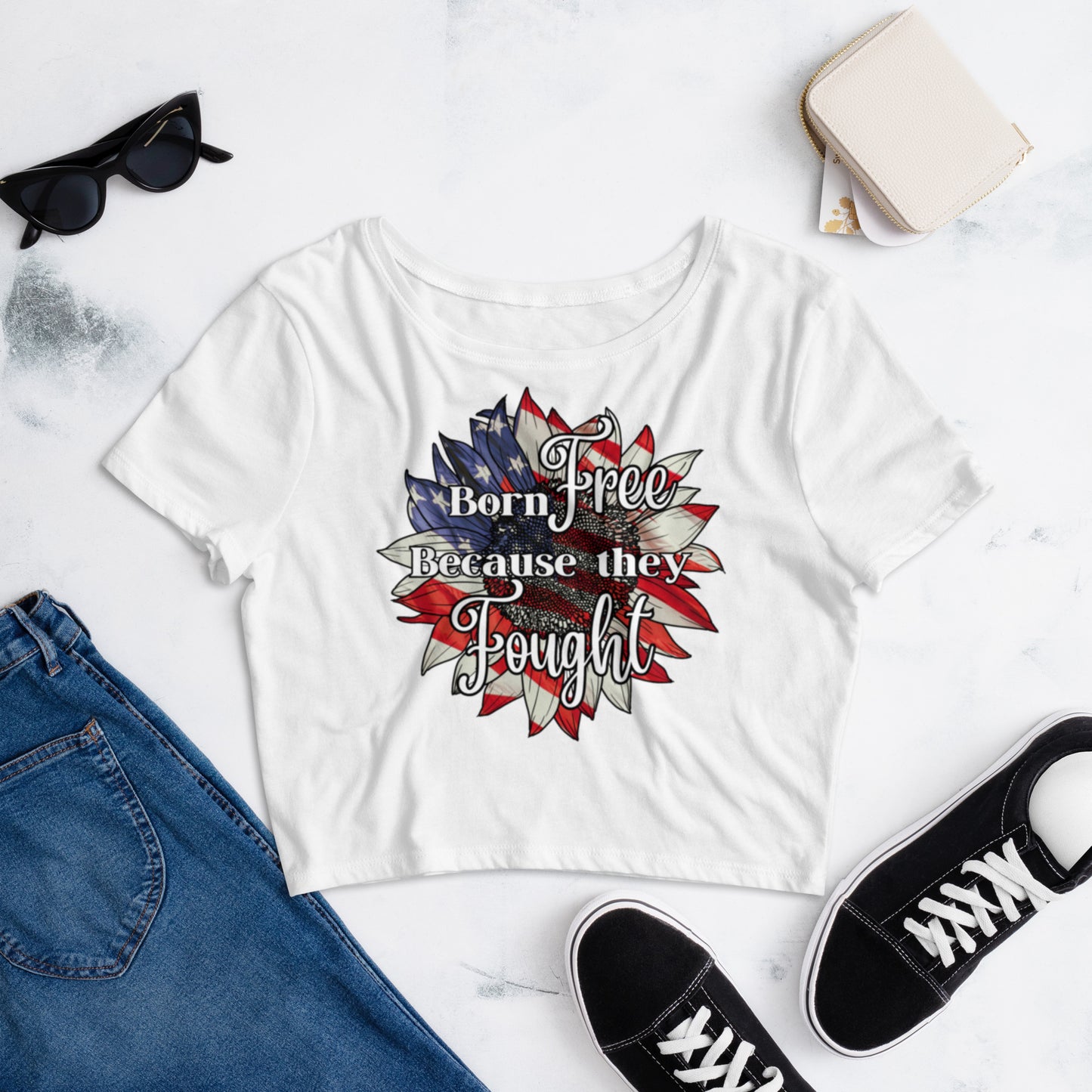 Women’s Crop Tee Independence Day Graphic Tee